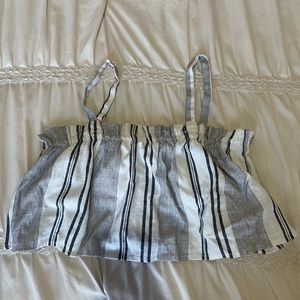 Blue and white striped crop tank - size S